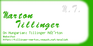 marton tillinger business card